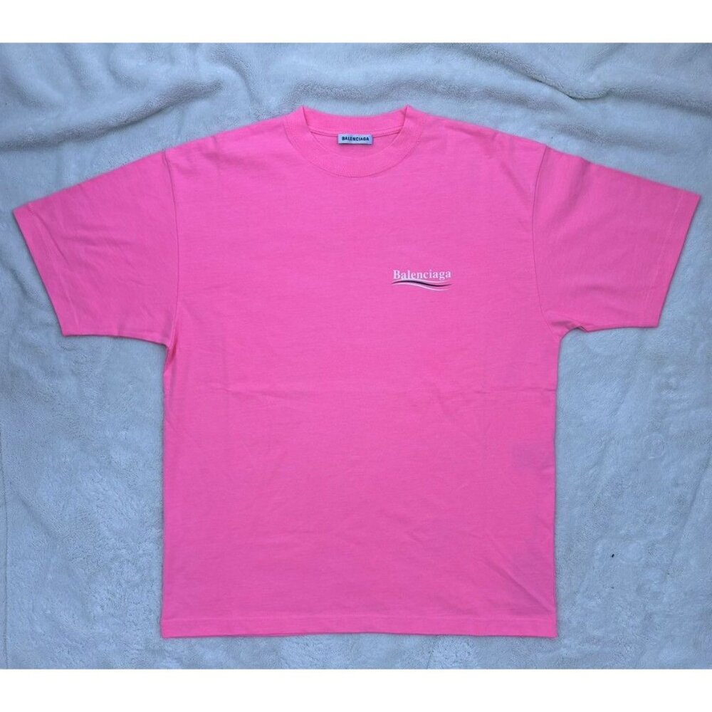 Balenciaga Pink Campaign Logo Tee